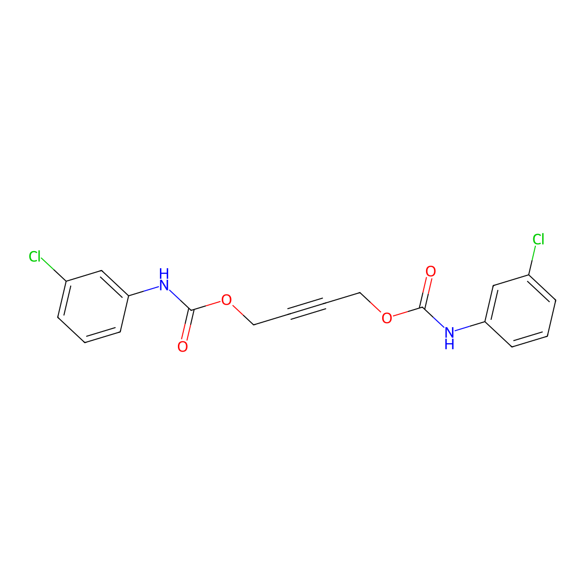 Carbanilic acid, 3-chloro-, 2-butenylene ester molecular structure, CAS 3159-29-3