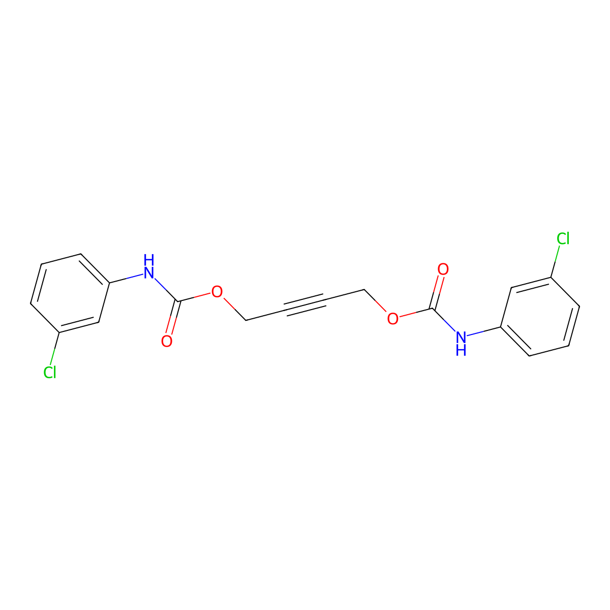 Carbanilic acid, 3-chloro-, 2-butenylene ester molecular structure, CAS 3159-29-3