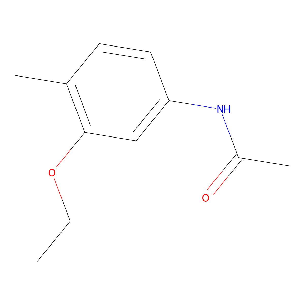 N-(3-ethoxy-4-methylphenyl)acetamide molecular structure, CAS 3159-48-6