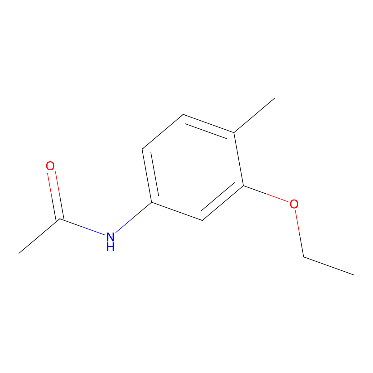 N-(3-ethoxy-4-methylphenyl)acetamide molecular structure, CAS 3159-48-6