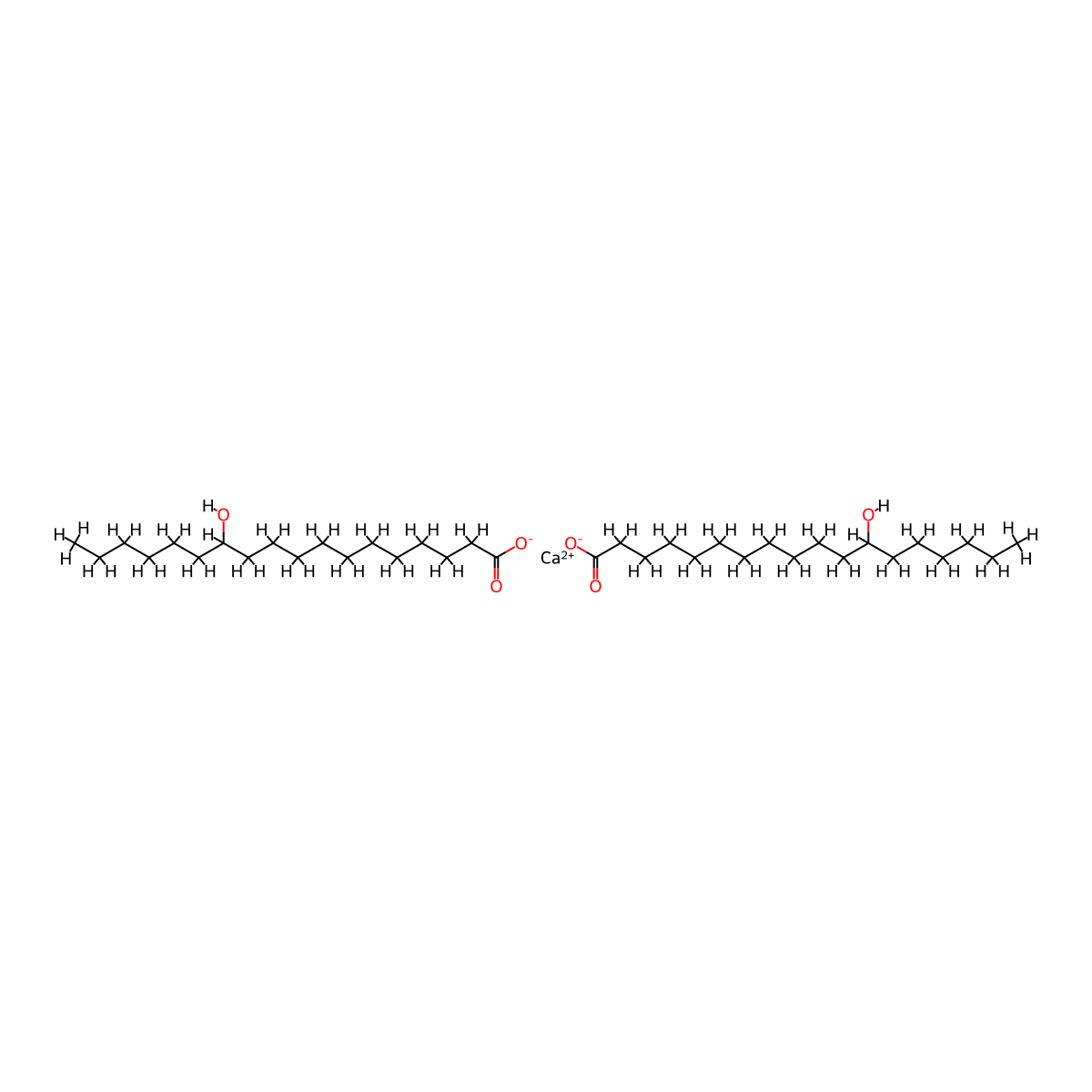 Octadecanoic acid, 12-hydroxy-, calcium salt (2:1) molecular structure, CAS 3159-62-4