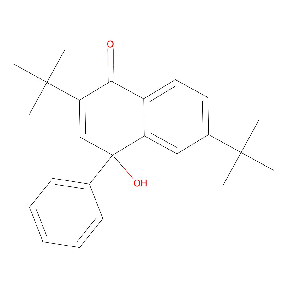 2,6-DI-Tert-butyl-4-hydroxy-4-phenyl-1(4H)-naphthalenone molecular structure, CAS 31592-24-2