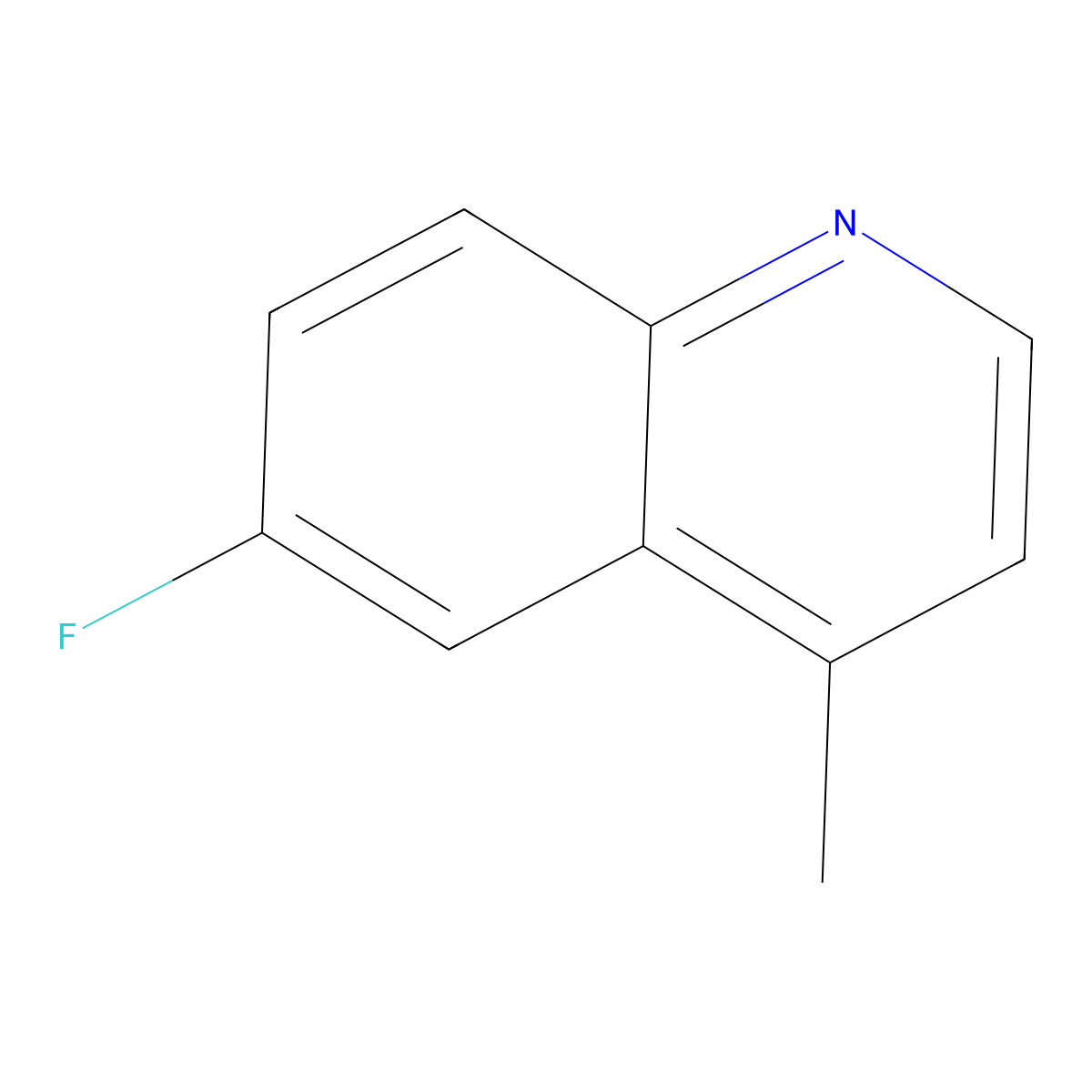 6-Fluoro-4-methylquinoline molecular structure, CAS 31598-65-9