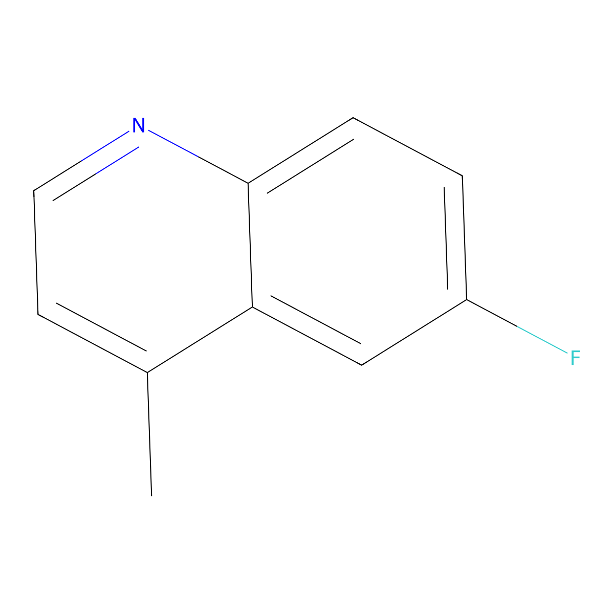 6-Fluoro-4-methylquinoline molecular structure, CAS 31598-65-9