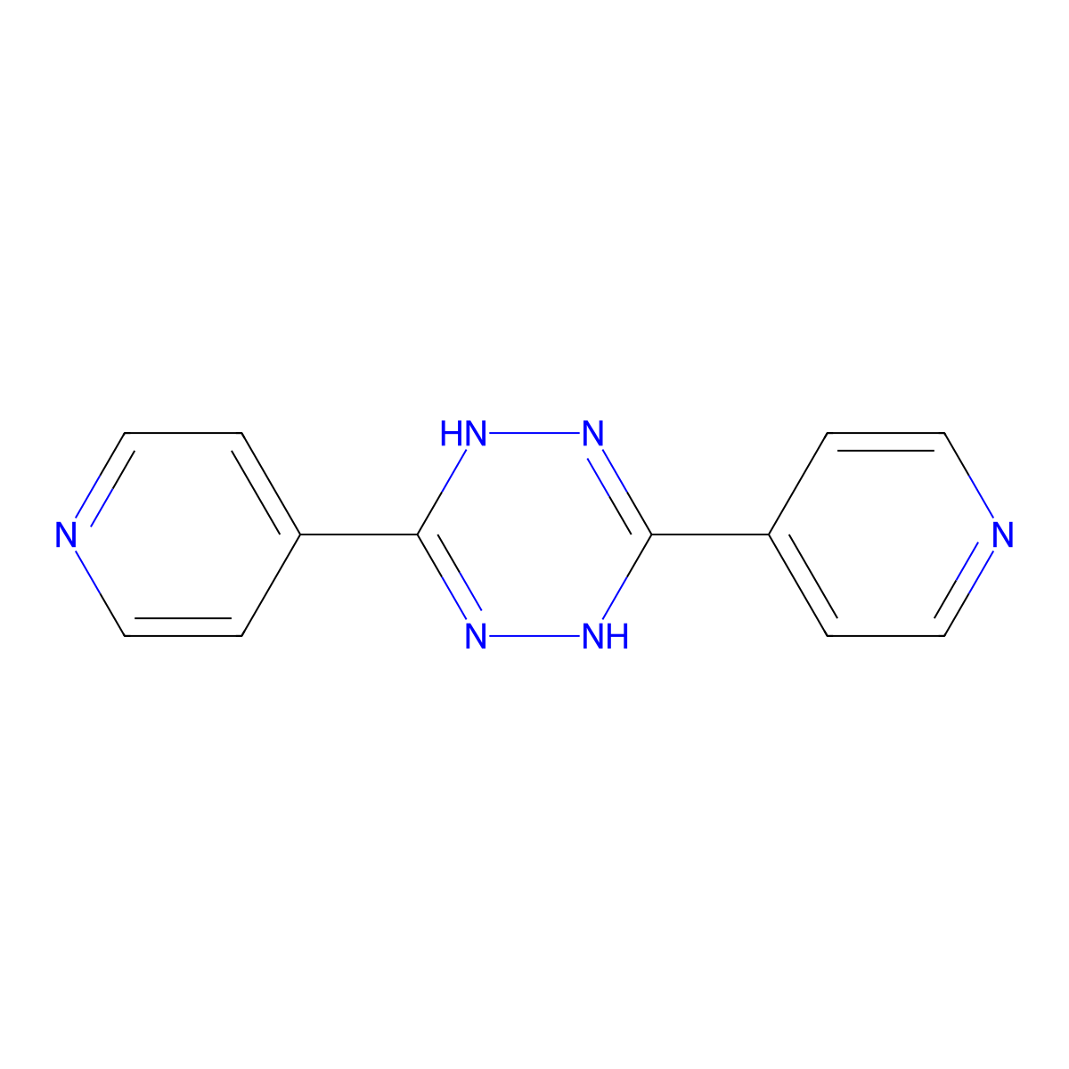 3,6-Di(pyridin-4-yl)-1,4-dihydro-1,2,4,5-tetrazine molecular structure, CAS 31599-25-4