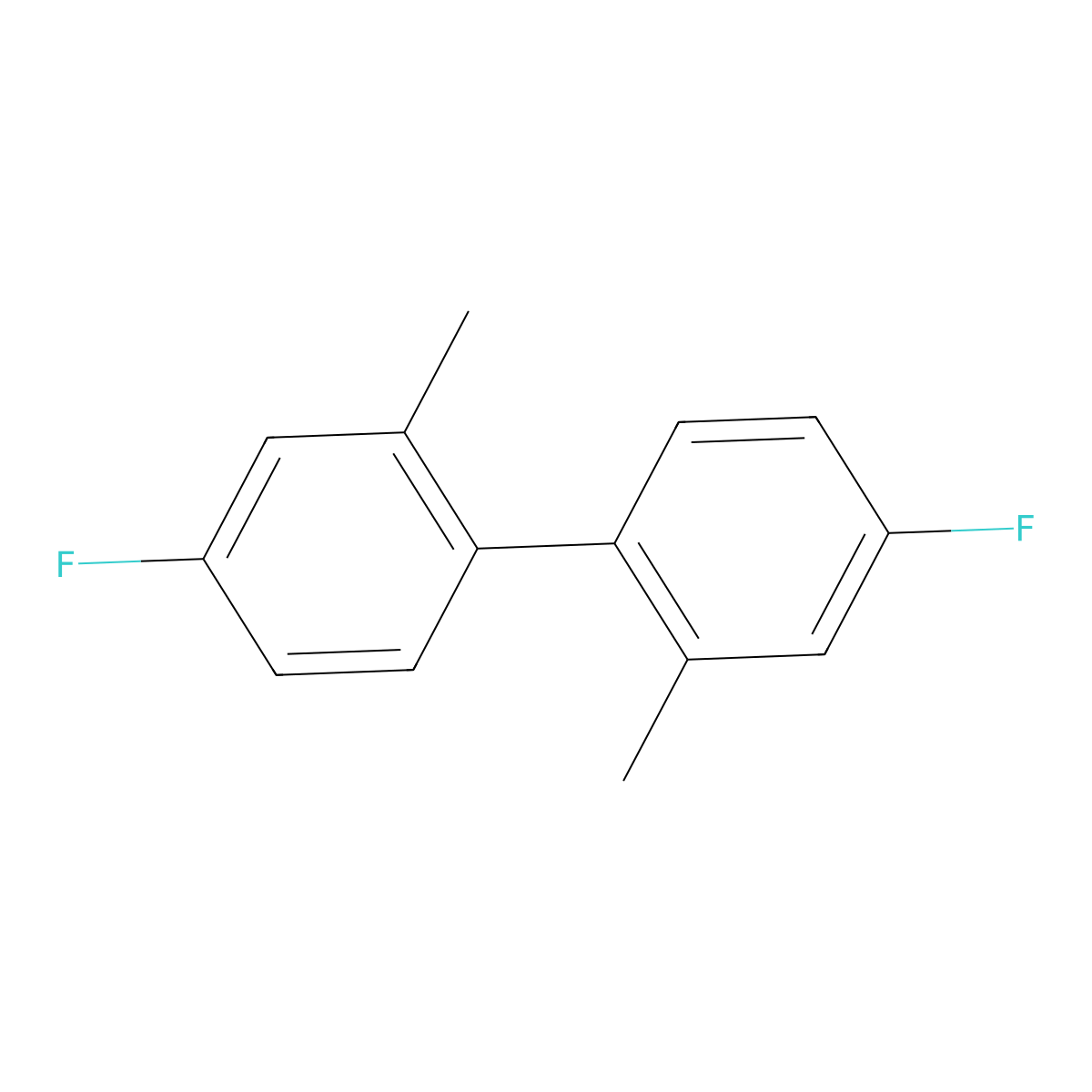 4,4'-Difluoro-2,2'-dimethyl-1,1'-biphenyl molecular structure, CAS 31599-91-4
