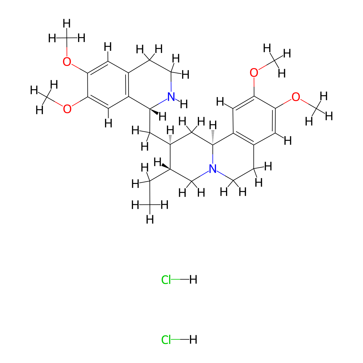 Emetine dihydrochloride molecular structure, CAS 316-42-7