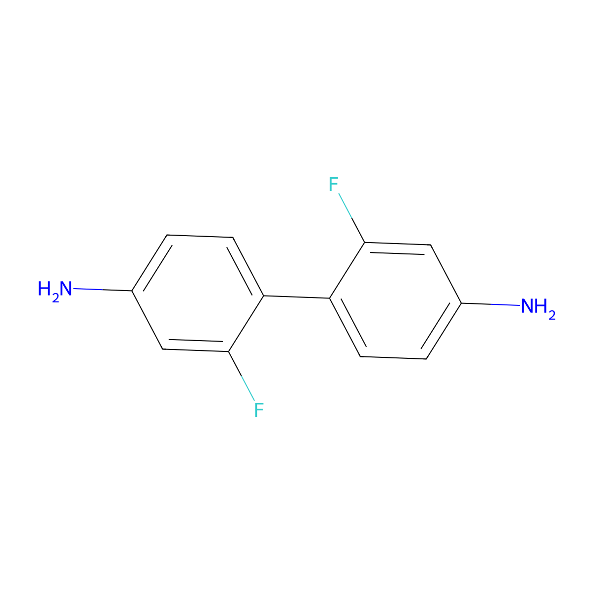 4,4'-Diamino-2,2'-difluorobiphenyl molecular structure, CAS 316-64-3