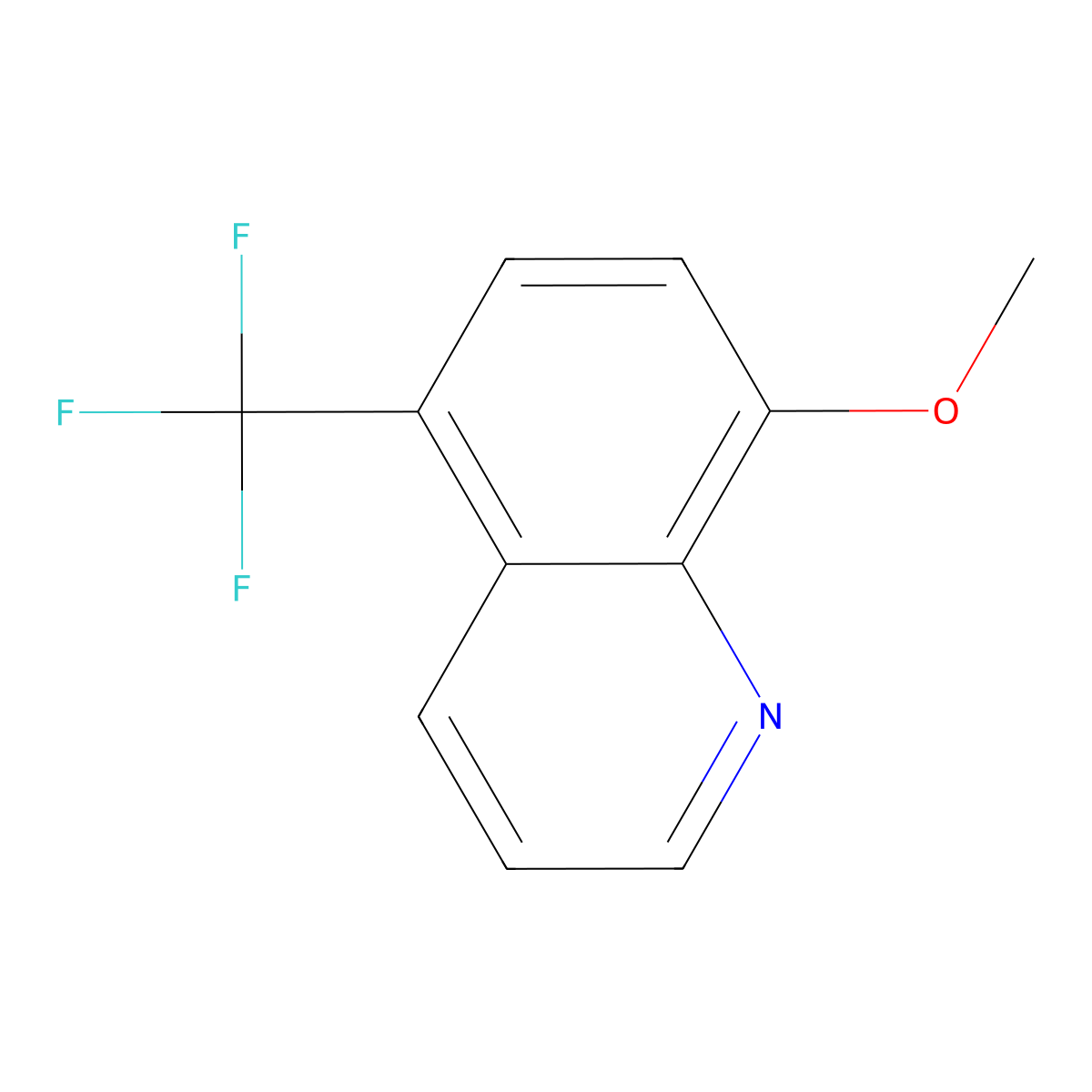 8-Methoxy-5-(trifluoromethyl)quinoline molecular structure, CAS 316-75-6