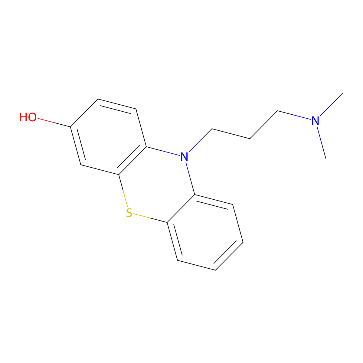 3-Hydroxypromazine molecular structure, CAS 316-85-8