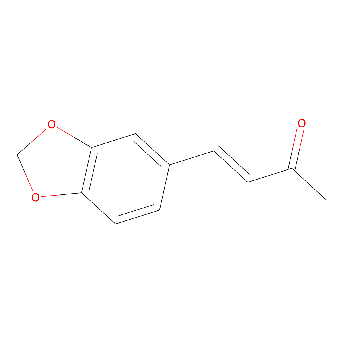 Piperonylidene acetone molecular structure, CAS 3160-37-0