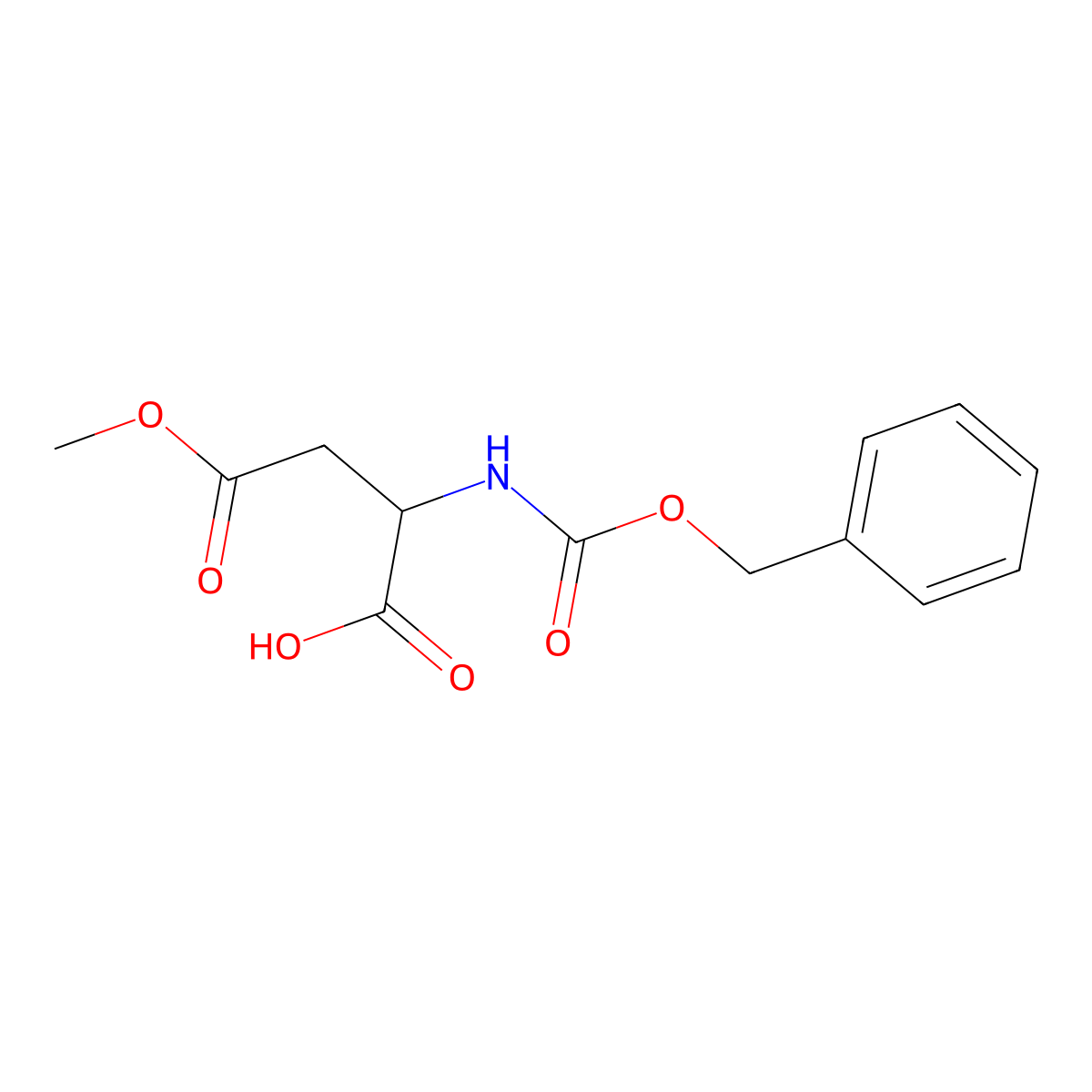 (2S)-2-(((benzyloxy)carbonyl)amino)-4-methoxy-4-oxobutanoic acid molecular structure, CAS 3160-47-2
