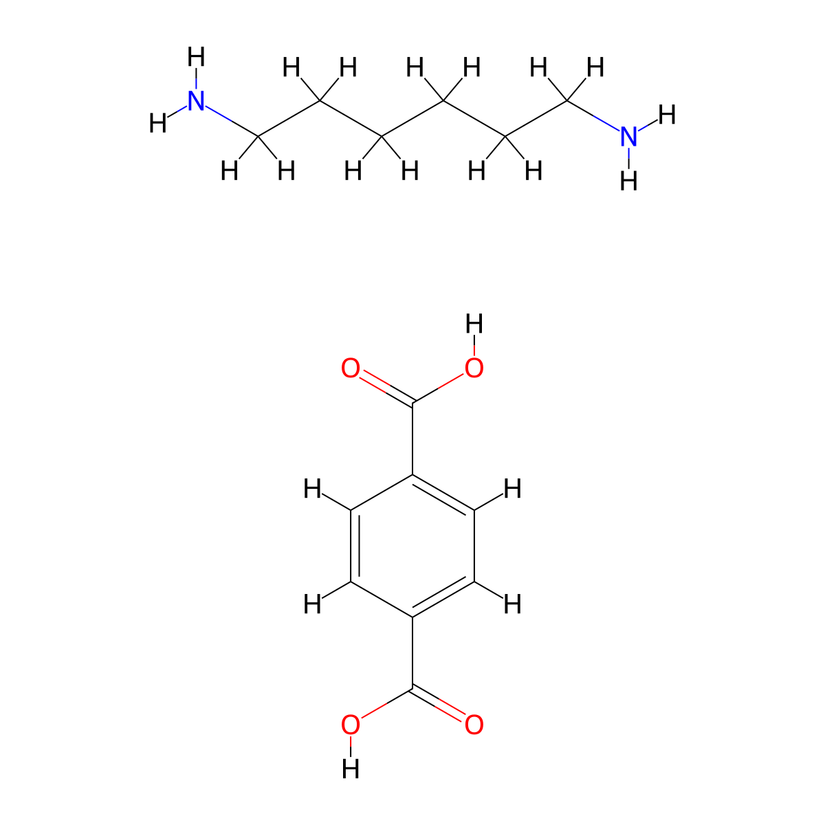 1,4-Benzenedicarboxylic acid, compd. with 1,6-hexanediamine (1:1) molecular structure, CAS 3160-86-9