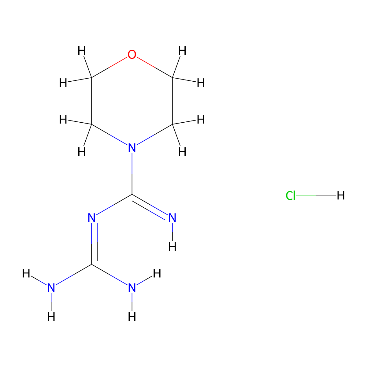 Moroxydine hydrochloride molecular structure, CAS 3160-91-6