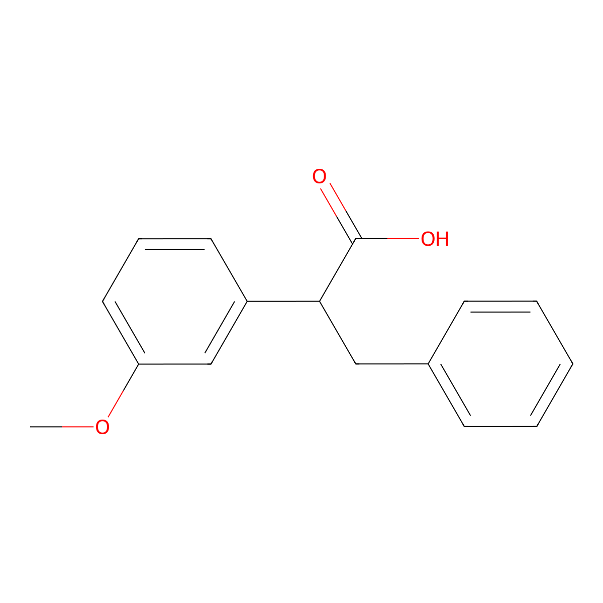 2-(3-Methoxyphenyl)-3-phenylpropanoic acid molecular structure, CAS 3160-94-9