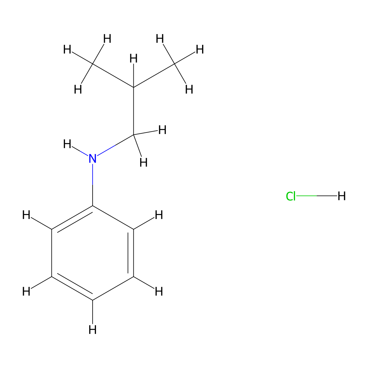 N-(2-methylpropyl)aniline hydrochloride molecular structure, CAS 31601-62-4