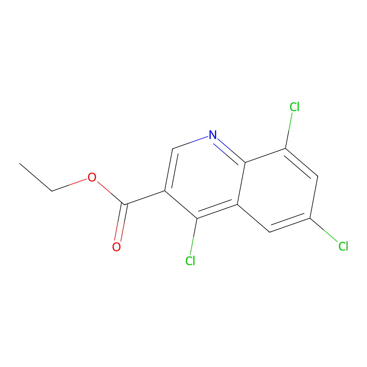 Ethyl 4,6,8-trichloroquinoline-3-carboxylate molecular structure, CAS 31602-08-1