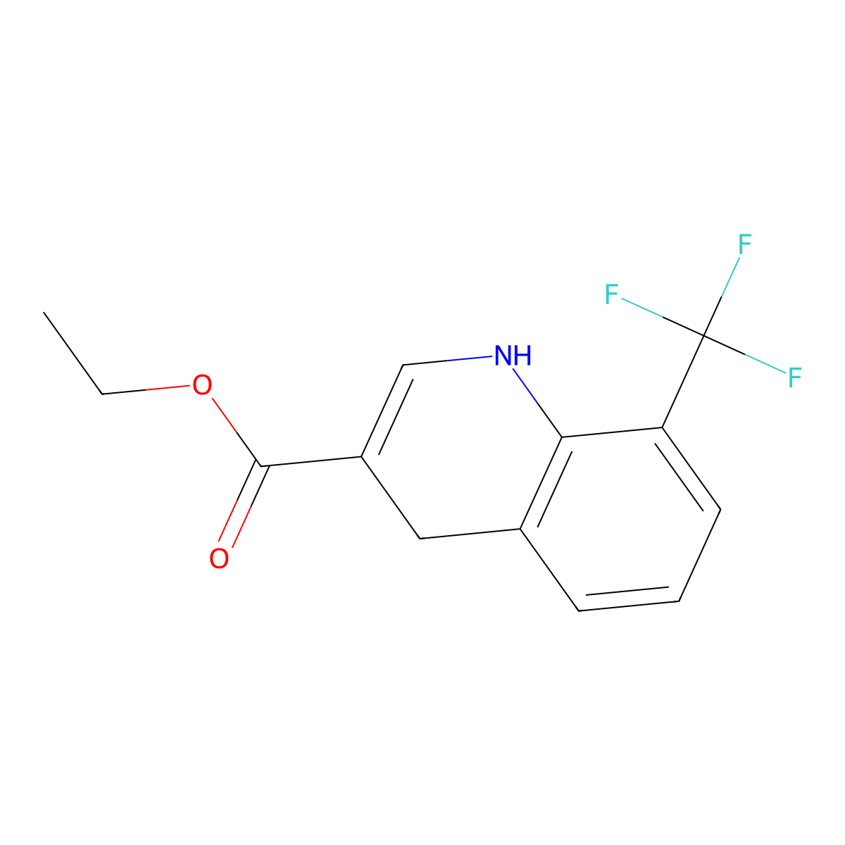 Ethyl 8-(trifluoromethyl)-1,4-dihydroquinoline-3-carboxylate molecular structure, CAS 31602-18-3
