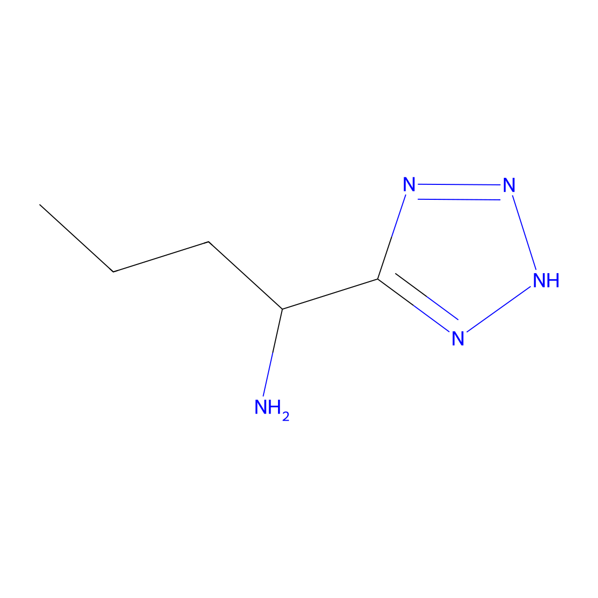 1-(1H-1,2,3,4-tetrazol-5-yl)butan-1-amine molecular structure, CAS 31603-04-0