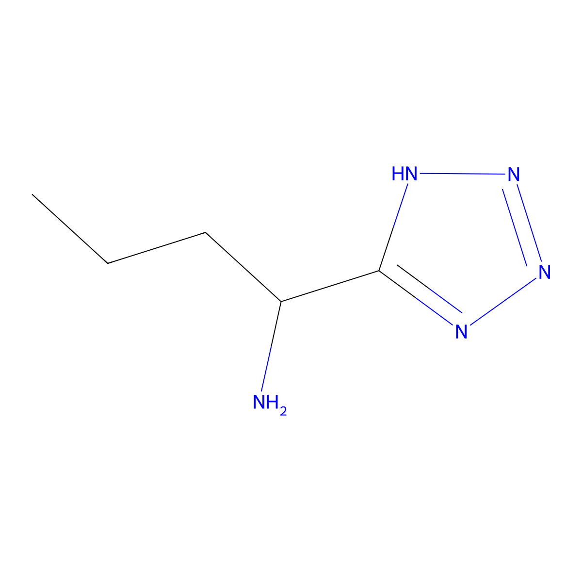 1-(1H-1,2,3,4-tetrazol-5-yl)butan-1-amine molecular structure, CAS 31603-04-0
