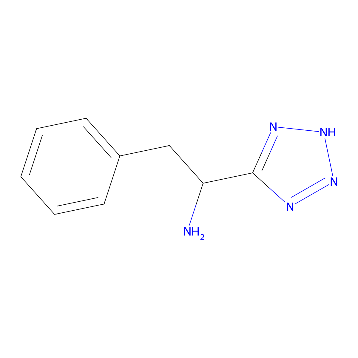2-phenyl-1-(1H-tetrazol-5-yl)-ethylamine molecular structure, CAS 31603-06-2