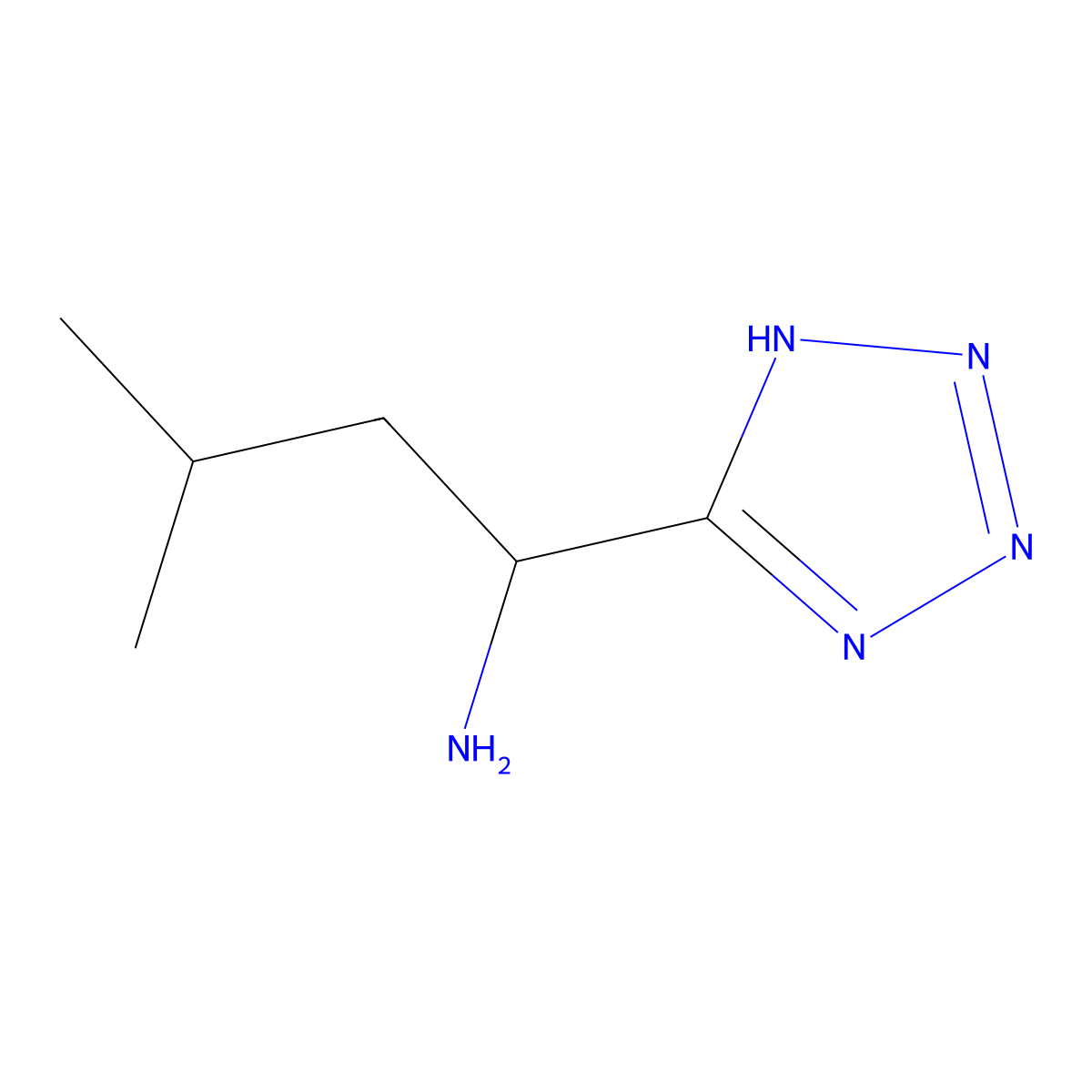 alpha-(2-Methylpropyl)-2H-tetrazole-5-methanamine molecular structure, CAS 31603-07-3
