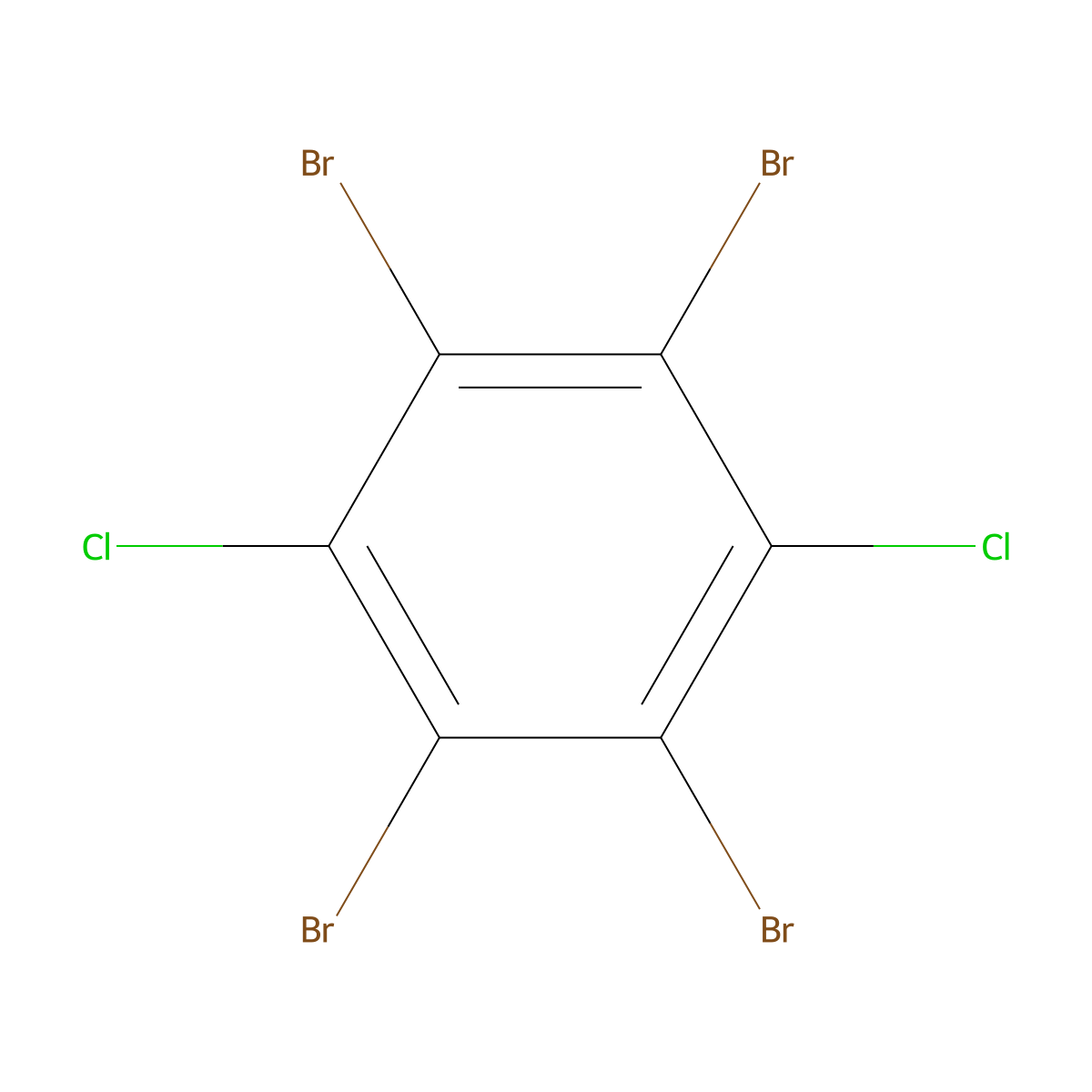 1,2,4,5-Tetrabromo-3,6-dichloro-benzene molecular structure, CAS 31604-30-5