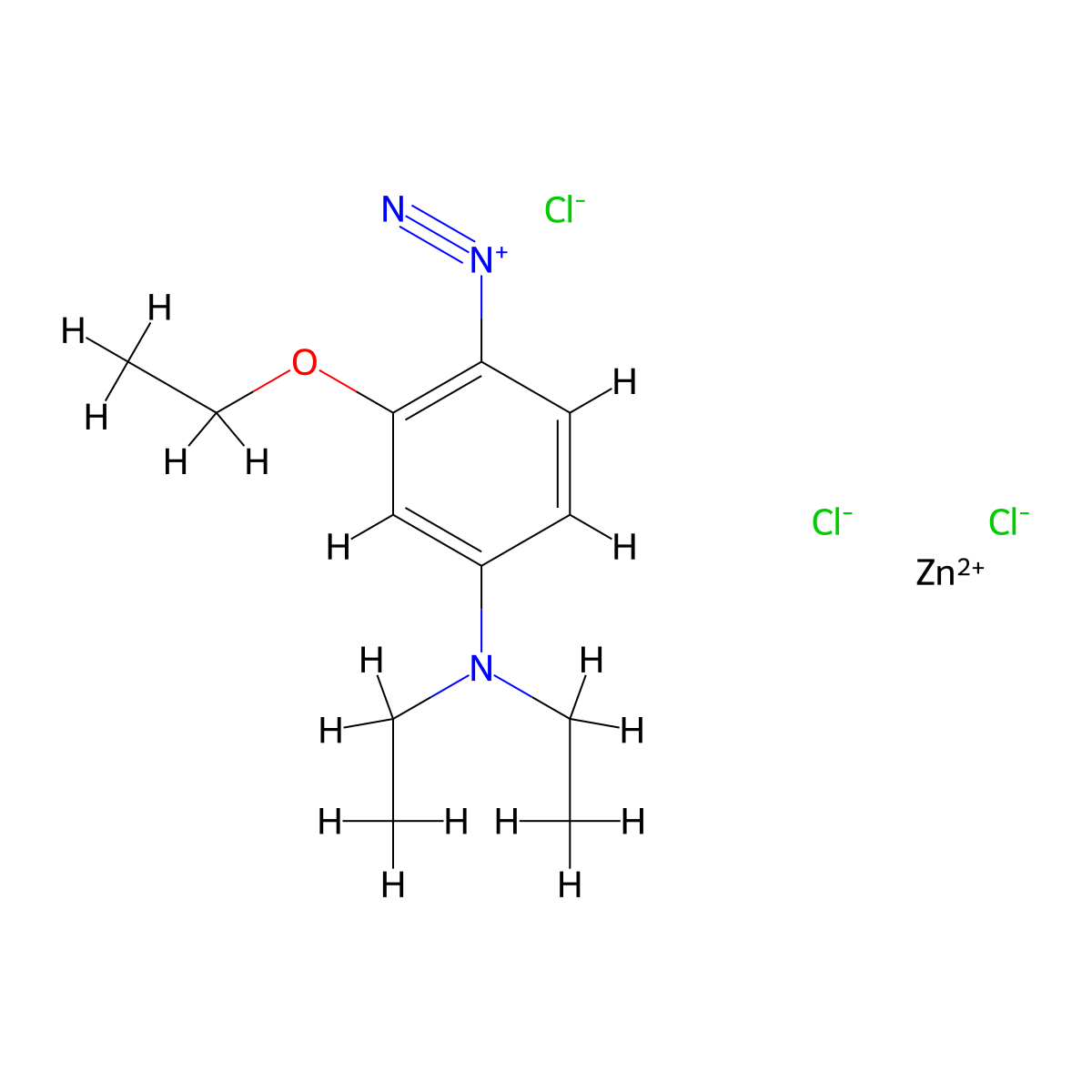 4-Diethylamino-2-ethoxybenzenediazonium zinc chloride molecular structure, CAS 31605-03-5