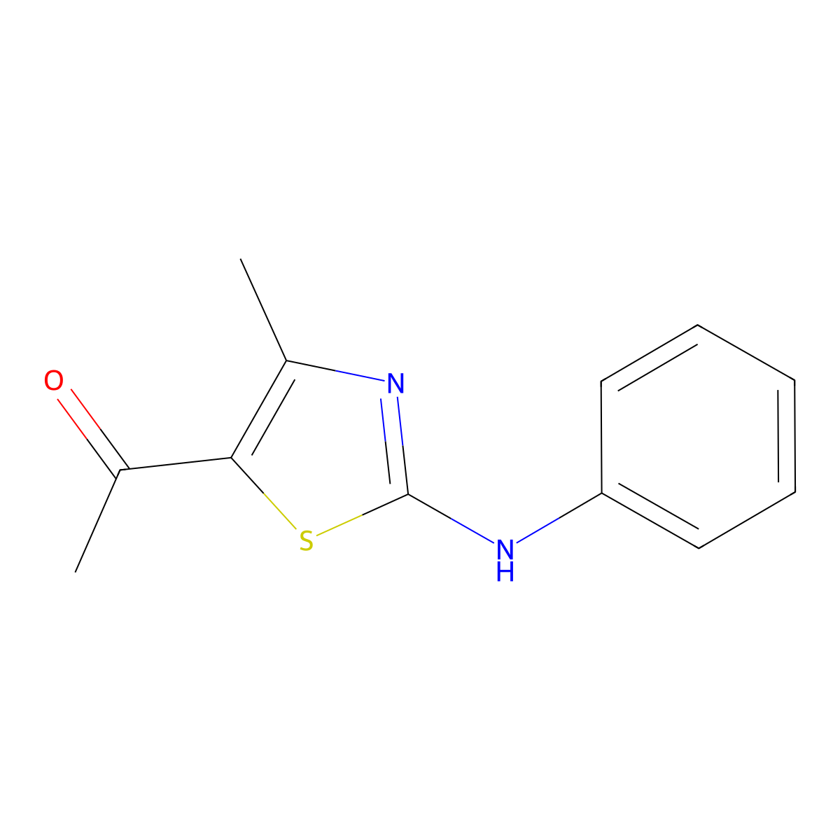 2-Phenylamino-4-methyl-5-acetylthiazole molecular structure, CAS 31609-42-4