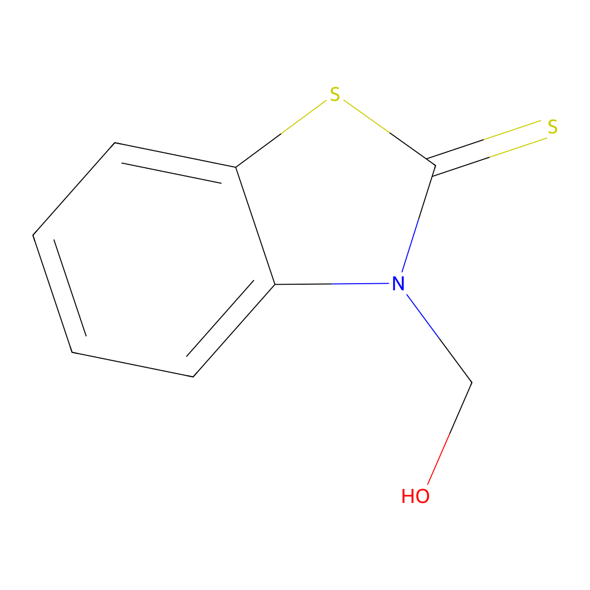 3-Hydroxymethyl-1,3-benzothiazole-2-thione molecular structure, CAS 3161-57-7