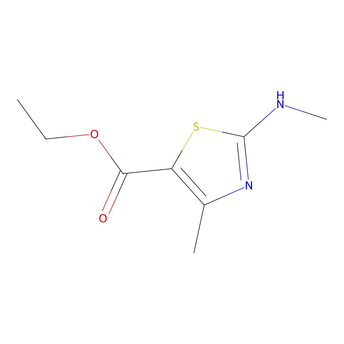 Ethyl 4-methyl-2-(methylamino)thiazole-5-carboxylate molecular structure, CAS 3161-68-0