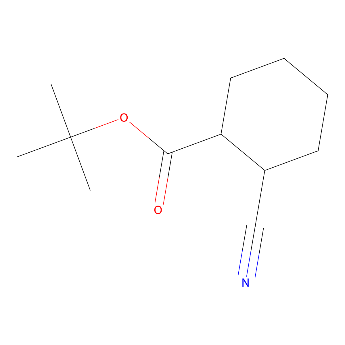 Cyclohexanecarboxylic acid, 2-cyano-, 1,1-dimethylethyl ester molecular structure, CAS 316124-21-7
