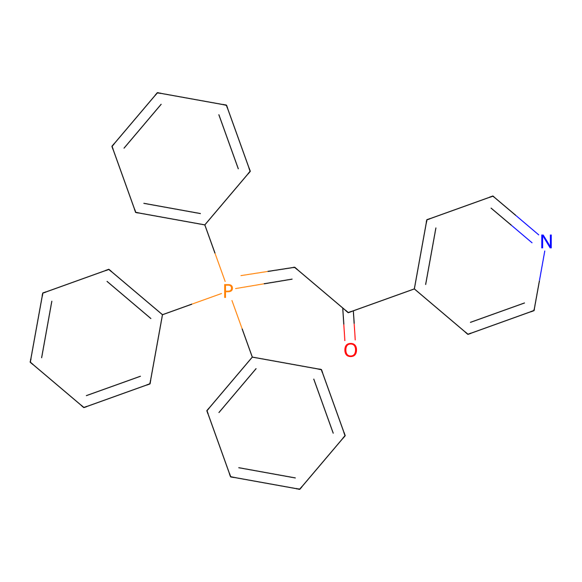 1-Pyridin-4-yl-2-(triphenyl-lambda*5*-phosphanylidene)-ethanone molecular structure, CAS 316124-45-5