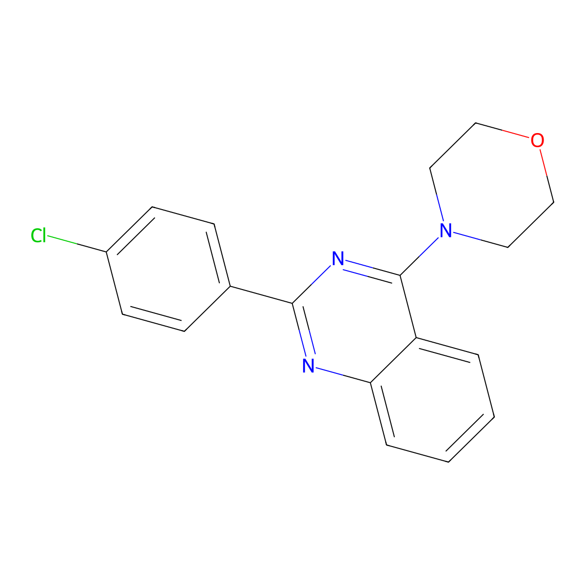 4-[2-(4-Chlorophenyl)quinazolin-4-yl]morpholine molecular structure, CAS 316125-23-2