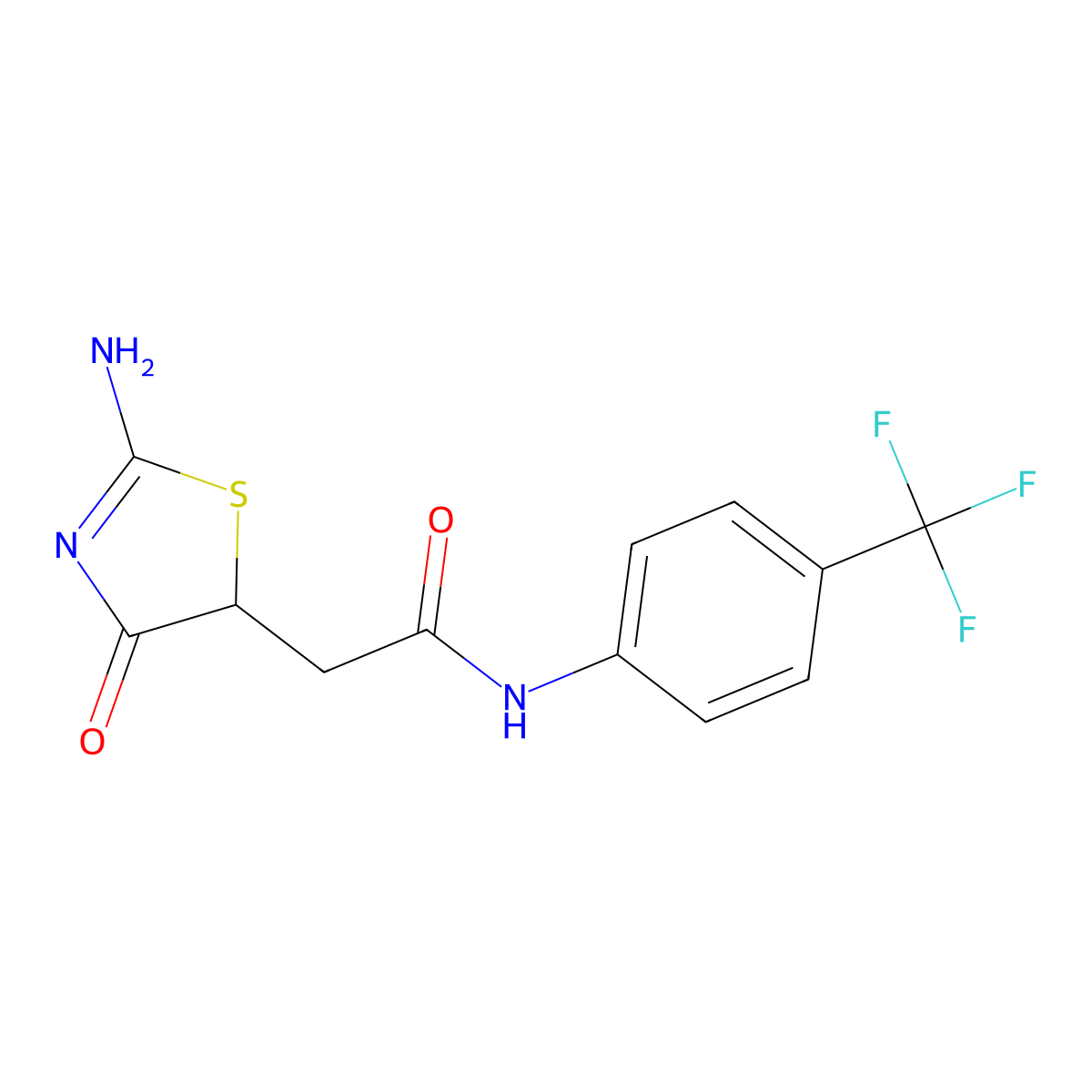 2-(2-imino-4-oxothiazolidin-5-yl)-N-(4-(trifluoromethyl)phenyl)acetamide molecular structure, CAS 316125-37-8
