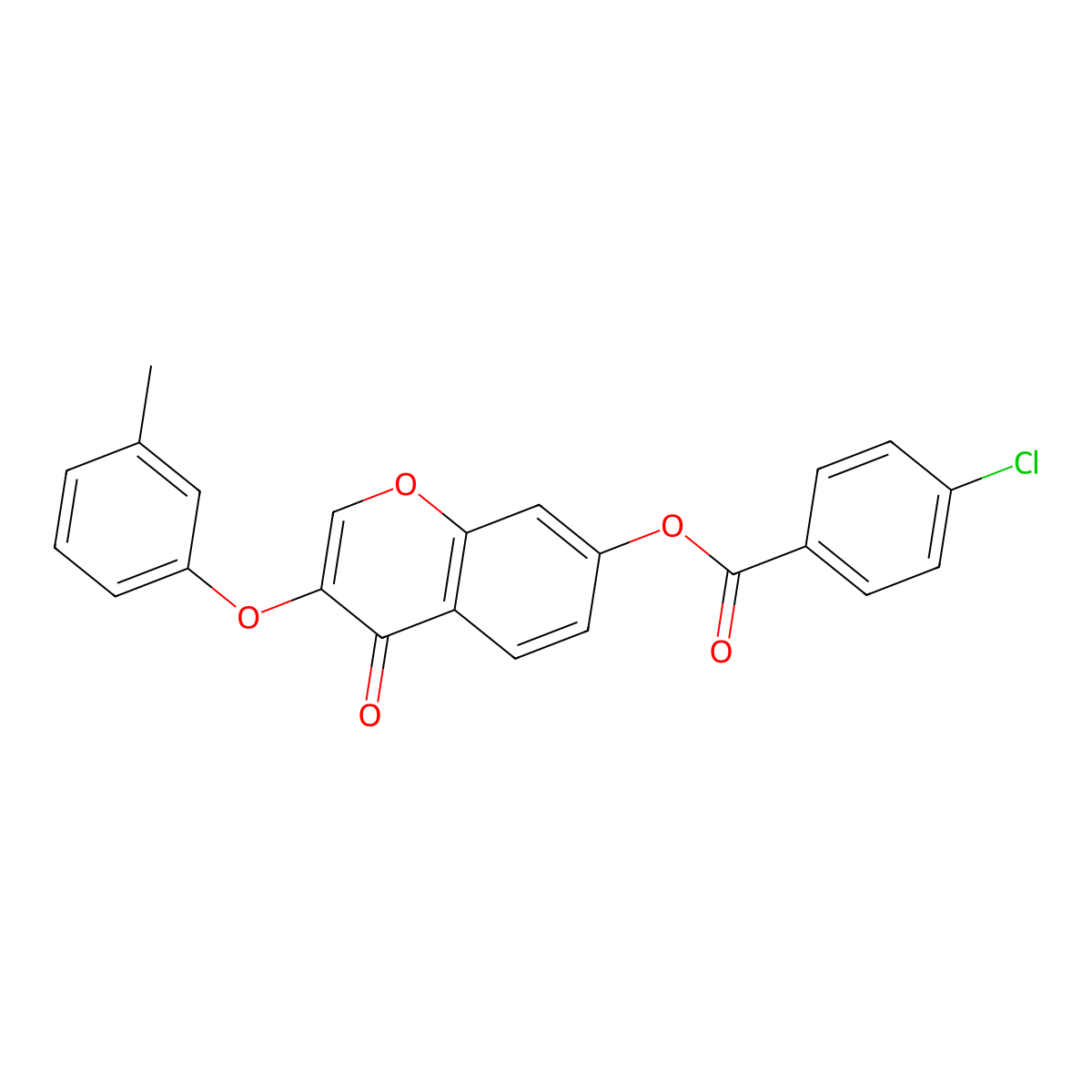 3-(3-methylphenoxy)-4-oxo-4H-chromen-7-yl 4-chlorobenzoate molecular structure, CAS 316125-55-0