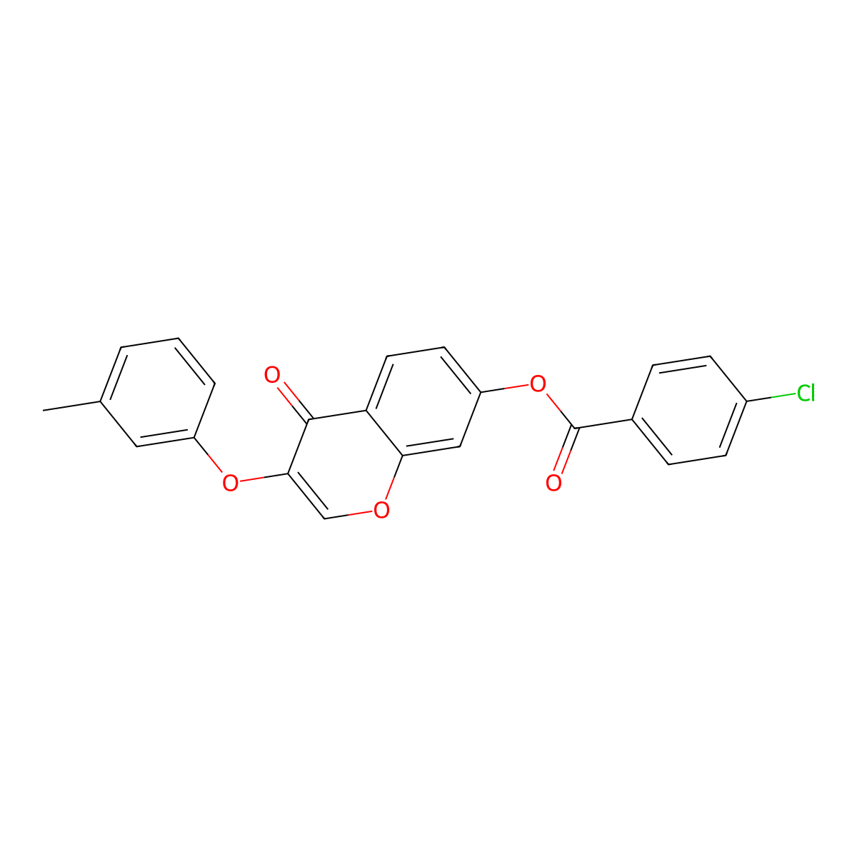 3-(3-methylphenoxy)-4-oxo-4H-chromen-7-yl 4-chlorobenzoate molecular structure, CAS 316125-55-0