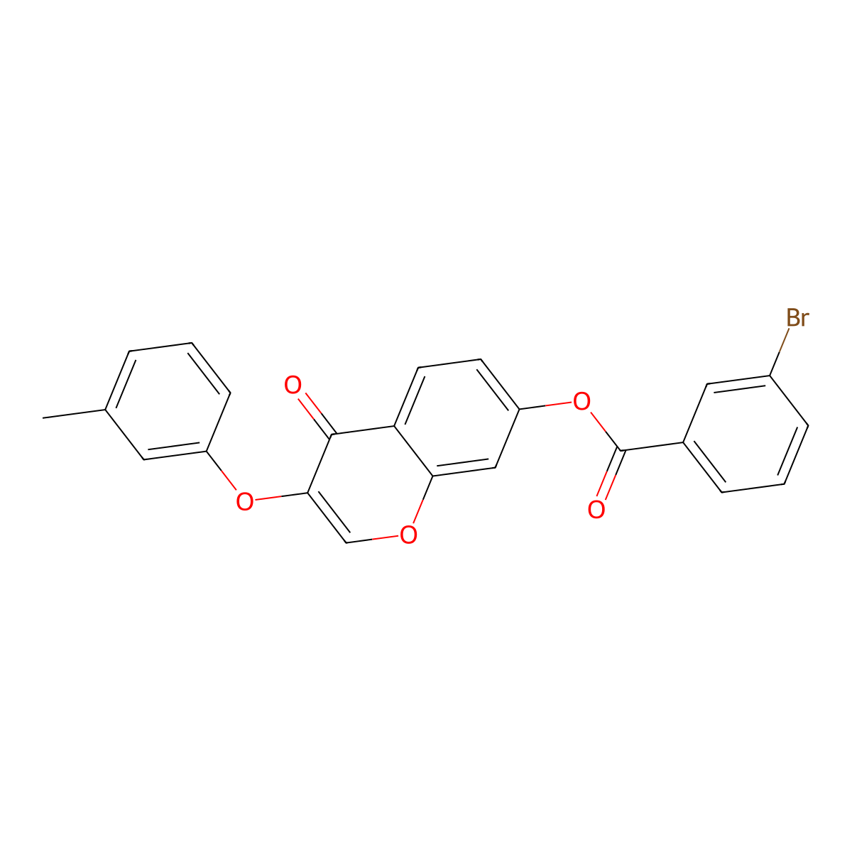 3-(3-methylphenoxy)-4-oxo-4H-chromen-7-yl 3-bromobenzoate molecular structure, CAS 316125-58-3
