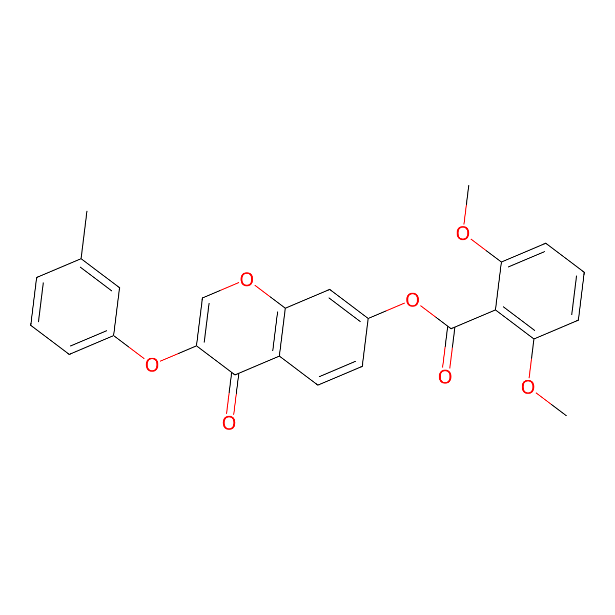 3-(3-methylphenoxy)-4-oxo-4H-chromen-7-yl 2,6-dimethoxybenzoate molecular structure, CAS 316125-63-0