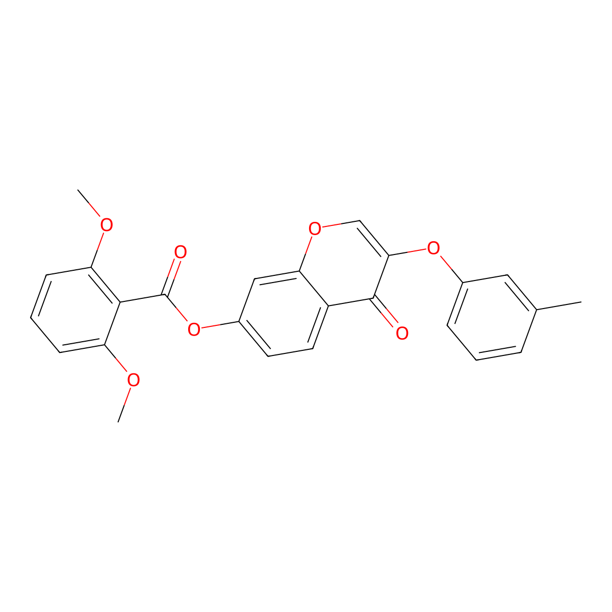 3-(3-methylphenoxy)-4-oxo-4H-chromen-7-yl 2,6-dimethoxybenzoate molecular structure, CAS 316125-63-0