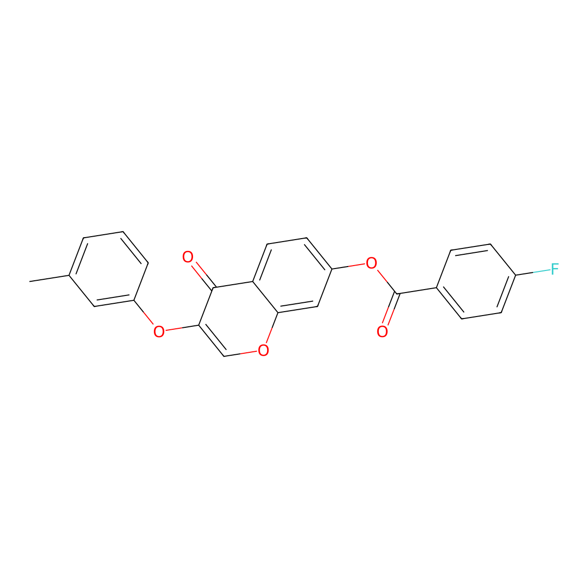 3-(3-methylphenoxy)-4-oxo-4H-chromen-7-yl 4-fluorobenzoate molecular structure, CAS 316125-65-2