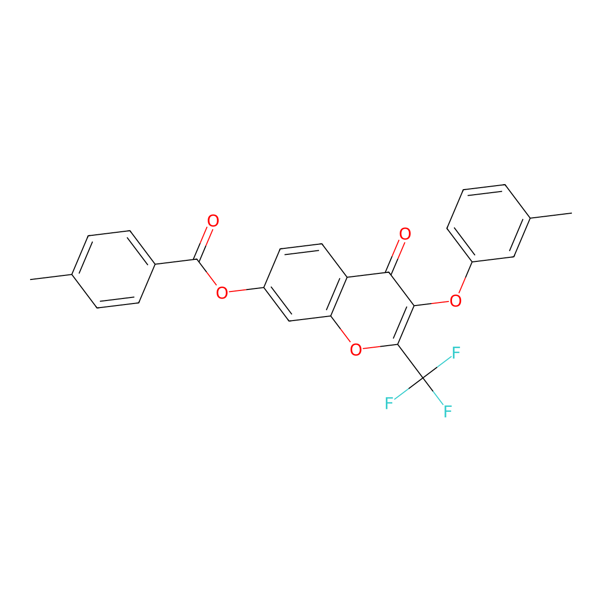 3-(3-methylphenoxy)-4-oxo-2-(trifluoromethyl)-4H-chromen-7-yl 4-methylbenzoate molecular structure, CAS 316125-92-5
