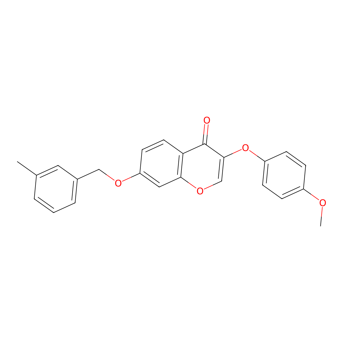 3-(4-Methoxyphenoxy)-7-[(3-methylphenyl)methoxy]chromen-4-one molecular structure, CAS 316126-28-0