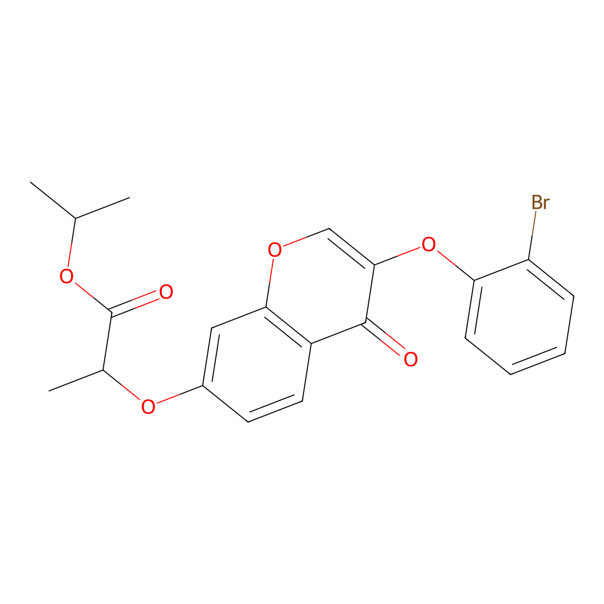 Propan-2-yl 2-[3-(2-bromophenoxy)-4-oxochromen-7-yl]oxypropanoate molecular structure, CAS 316126-63-3