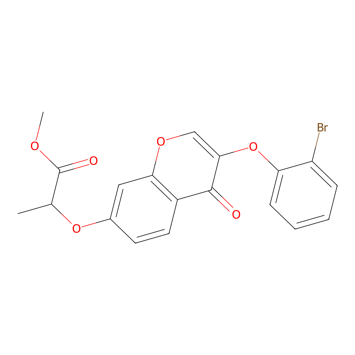 Methyl 2-[3-(2-bromophenoxy)-4-oxochromen-7-yloxy]propanoate molecular structure, CAS 316126-64-4