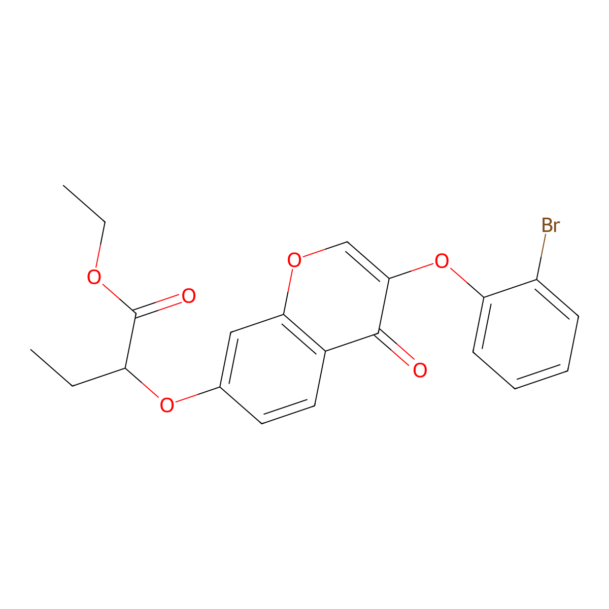 ethyl 2-{[3-(2-bromophenoxy)-4-oxo-4H-chromen-7-yl]oxy}butanoate molecular structure, CAS 316126-70-2