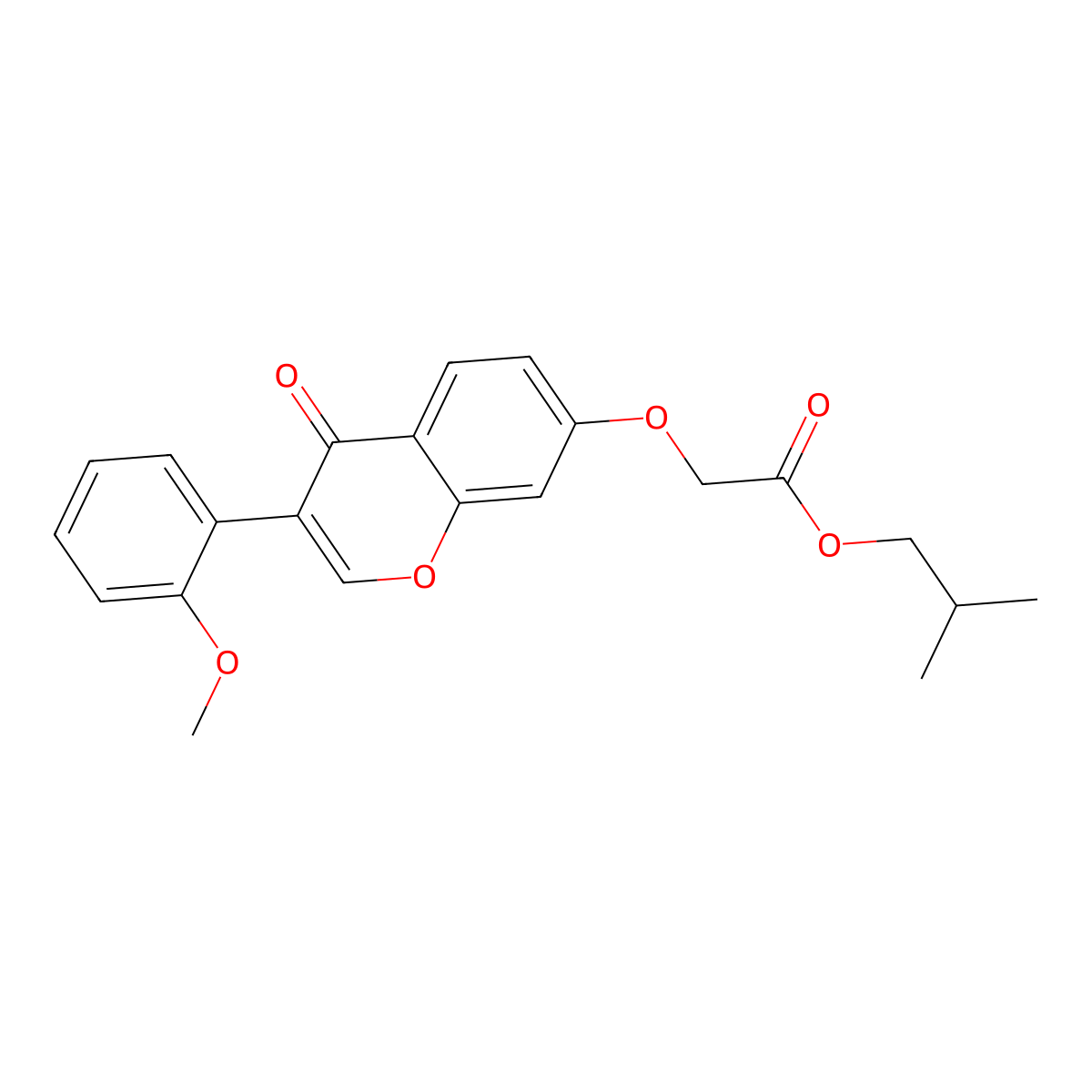 isobutyl 2-((3-(2-methoxyphenyl)-4-oxo-4H-chromen-7-yl)oxy)acetate molecular structure, CAS 316127-03-4