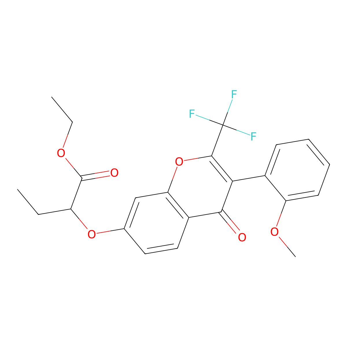 ethyl 2-{[3-(2-methoxyphenyl)-4-oxo-2-(trifluoromethyl)-4H-chromen-7-yl]oxy}butanoate molecular structure, CAS 316127-18-1