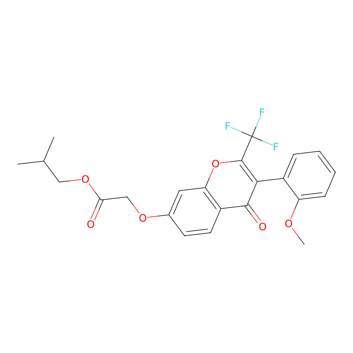 2-Methylpropyl 2-[3-(2-methoxyphenyl)-4-oxo-2-(trifluoromethyl)chromen-7-yl]oxyacetate molecular structure, CAS 316127-20-5