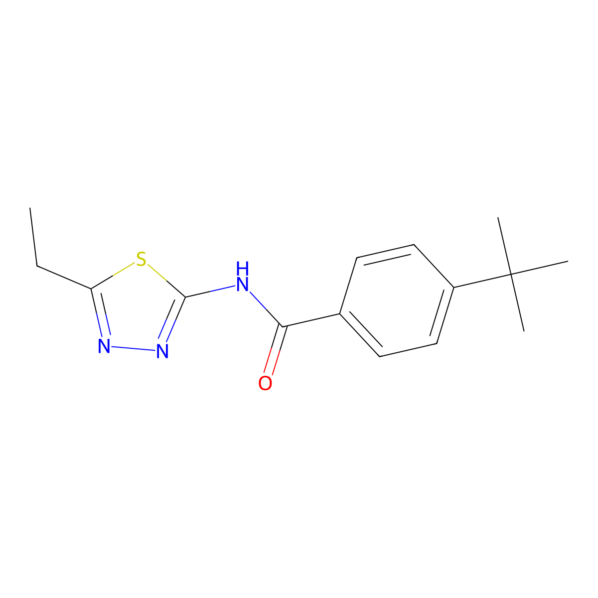 4-tert-butyl-N-(5-ethyl-1,3,4-thiadiazol-2-yl)benzamide molecular structure, CAS 316127-69-2